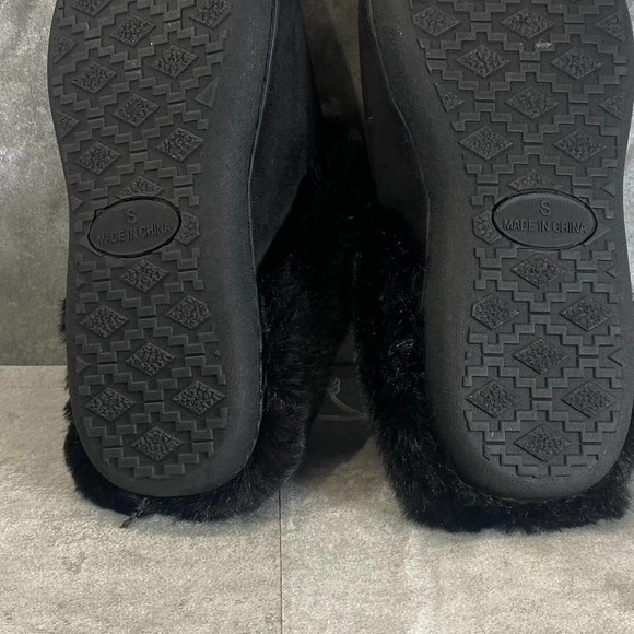 Nordstrom Rack Women's Black Holly Faux-Fur Round-Toe Slip-On Clog Slippers SZ S - Picture 11 of 14